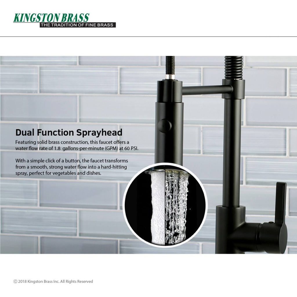 Matte Black Single-Handle Pre-Rinse Kitchen Faucet U691570