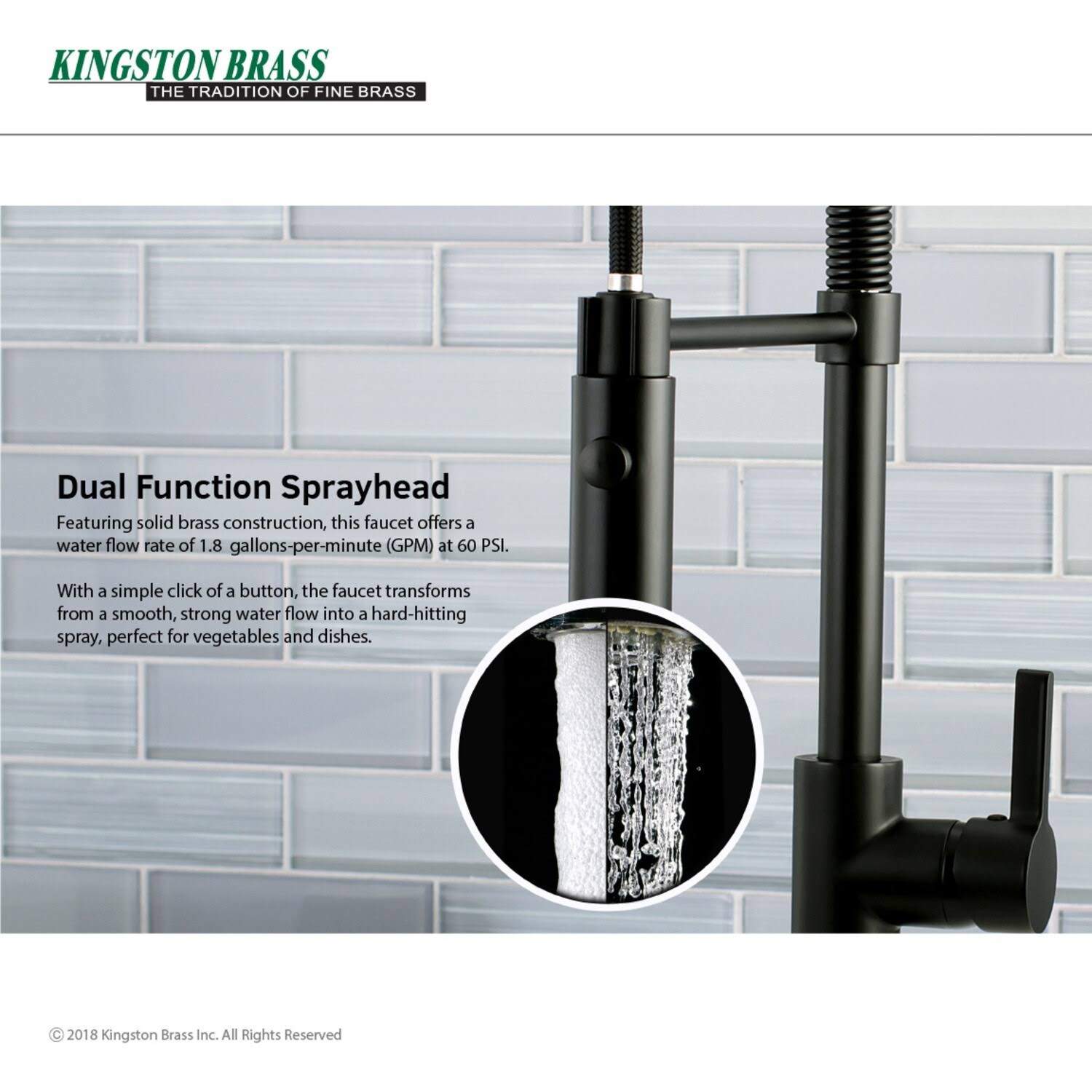 Matte Black Single-Handle Pre-Rinse Kitchen Faucet U691570