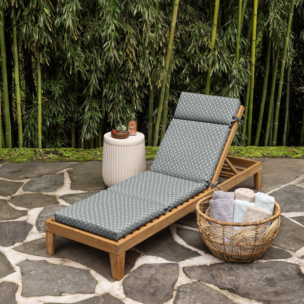 Outdoor Chaise Cushion 72 x 21, Stone Grey Dot V23461