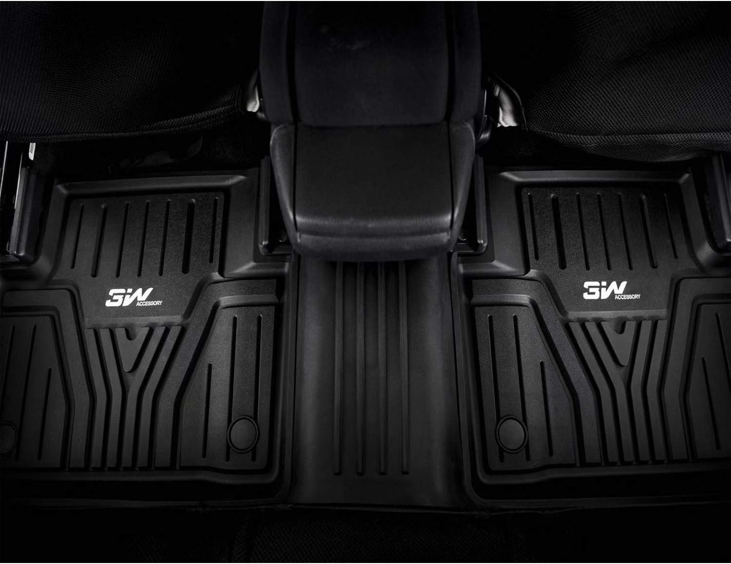 Black All Weather Heavy Duty TPE Car Floor Mats 2 Rows B21355