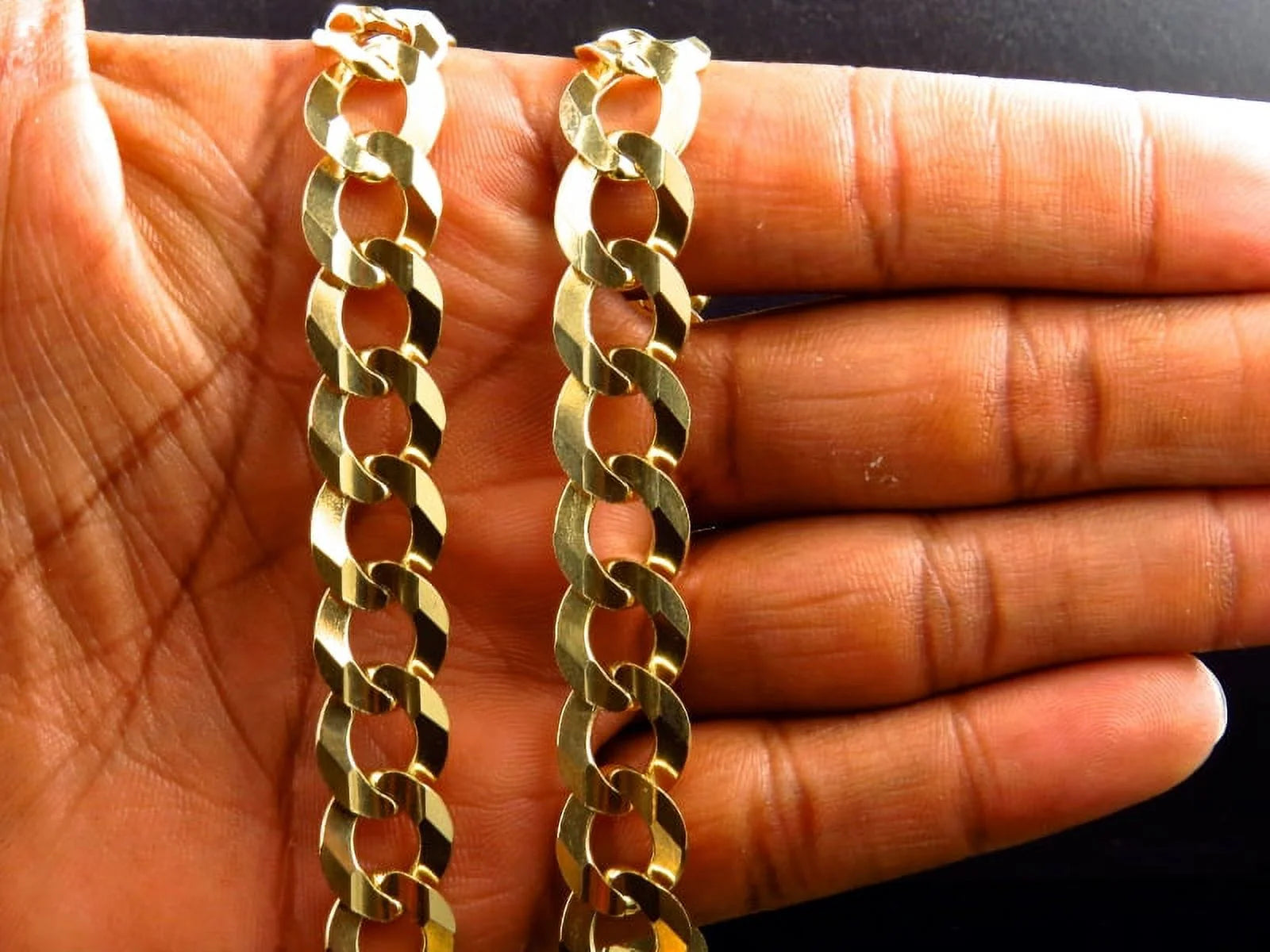 10K Yellow Gold Cuban Chain 11.5 MM 20-30" D272479