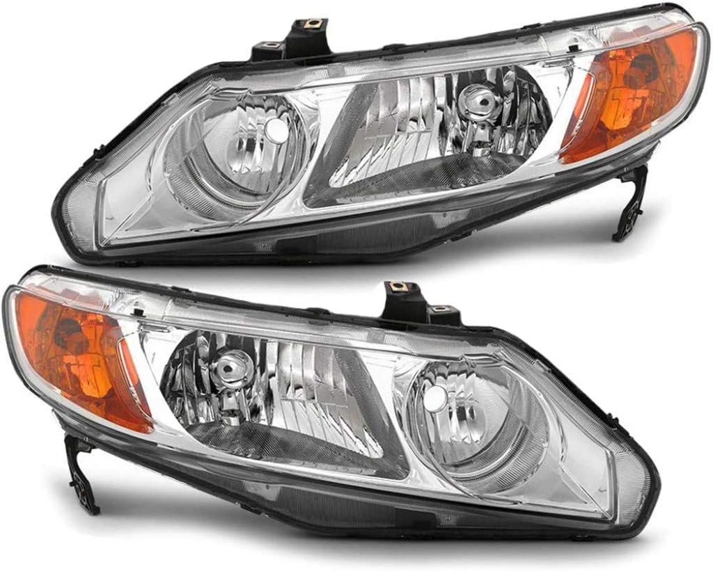 2006 2007 2008 Honda Civic Headlight Assembly Driver and Passenger Side Sedan E677372