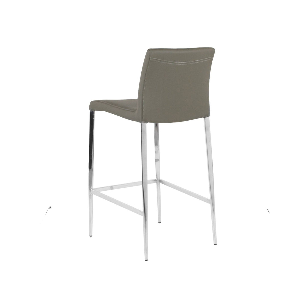 White Leatherette Chrome Counter Stool O1722