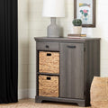 Winter Oak 1-Door Storage Cabinet A75954