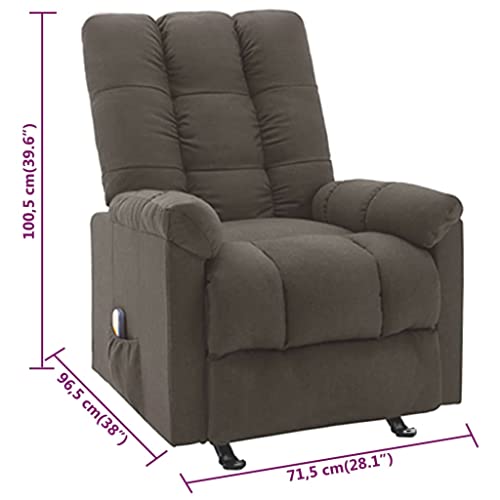Brown Fabric Reclinable Massage Wingback Chair D32883