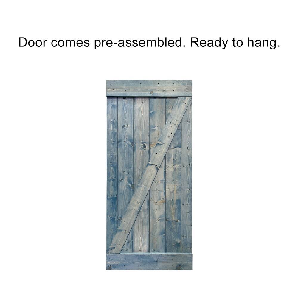 24 in. x 84 in. Weather Oak Stained Wood Interior Sliding Barn Door with Hardware Kit U56711