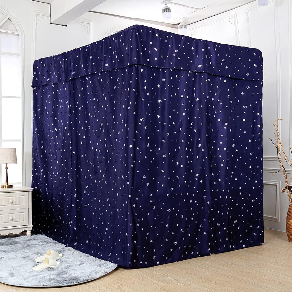 Black 100% Lightproof 4 Corner Post Bed Curtain Canopy (King) H904920