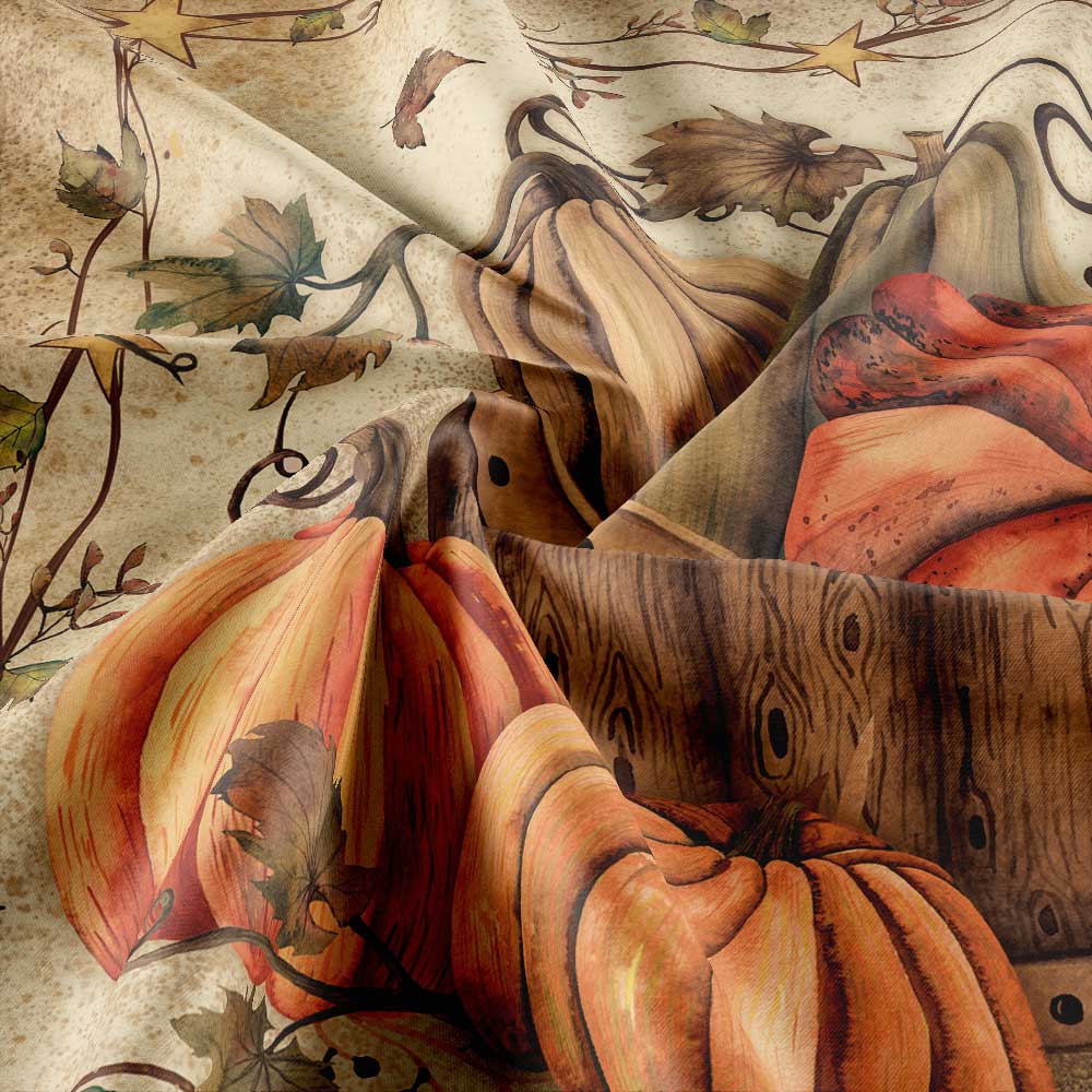 Fall Maple Leaves Fabric Shower Curtain with Hooks Set 60x72 Inch U65384