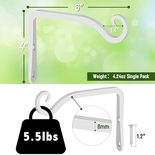 Black 10 Inch 2 Pack Wall Hook Hanging Plant Bracket F810102
