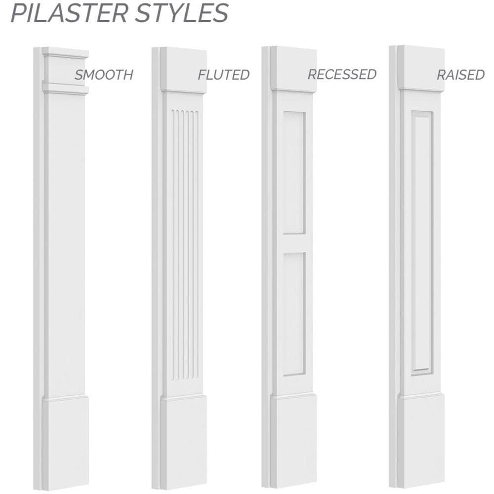 Plain PVC Pilaster with Capital and Base (Pair) X390620