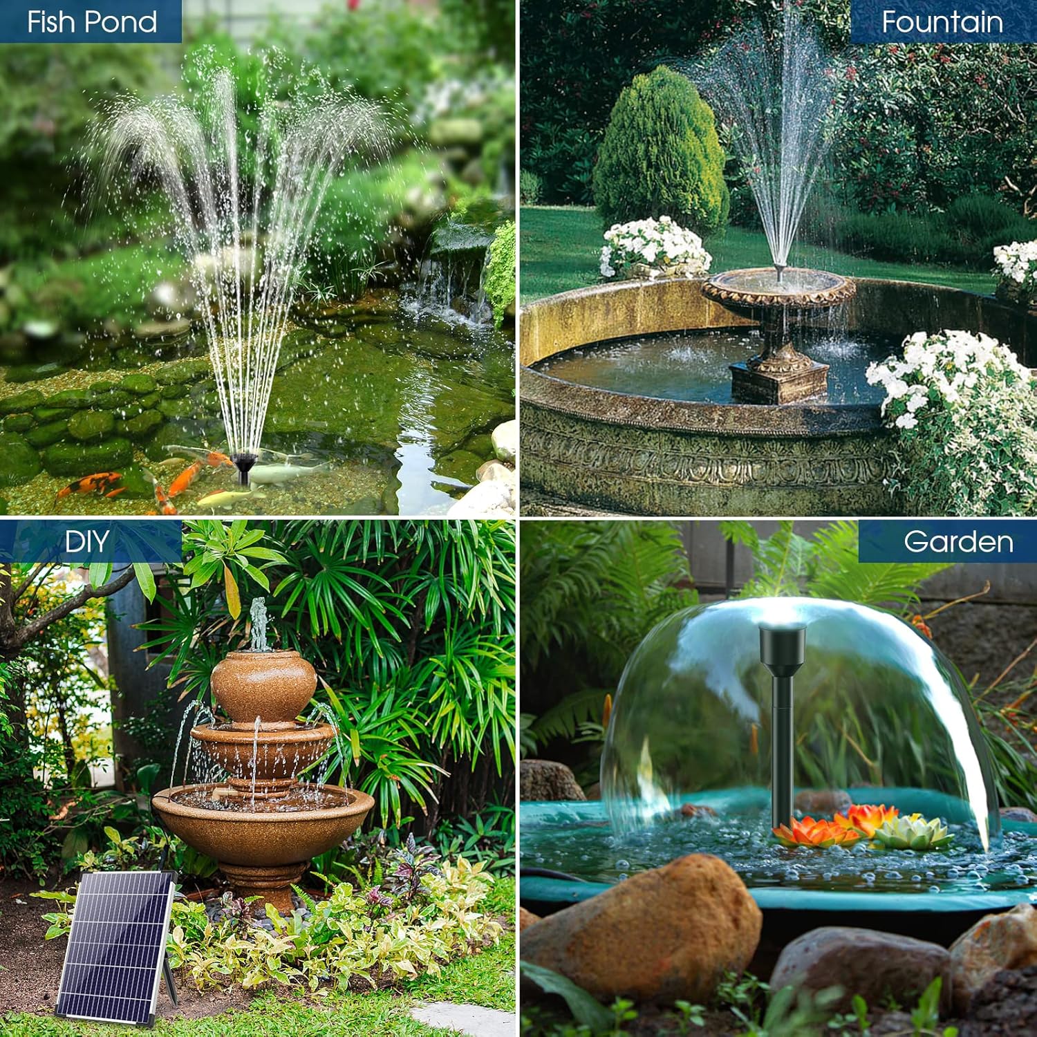 12 Watt Solar Fountain Pump Kit with PVC Tubing E564770