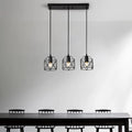 Black Finish 3 Lights Cage Pendant Lighting O837