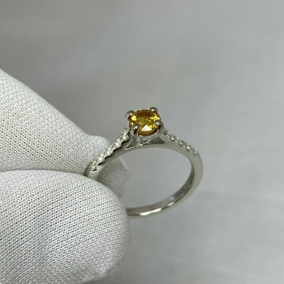 18k White Gold Plated Sapphire Diamond Ring W1879