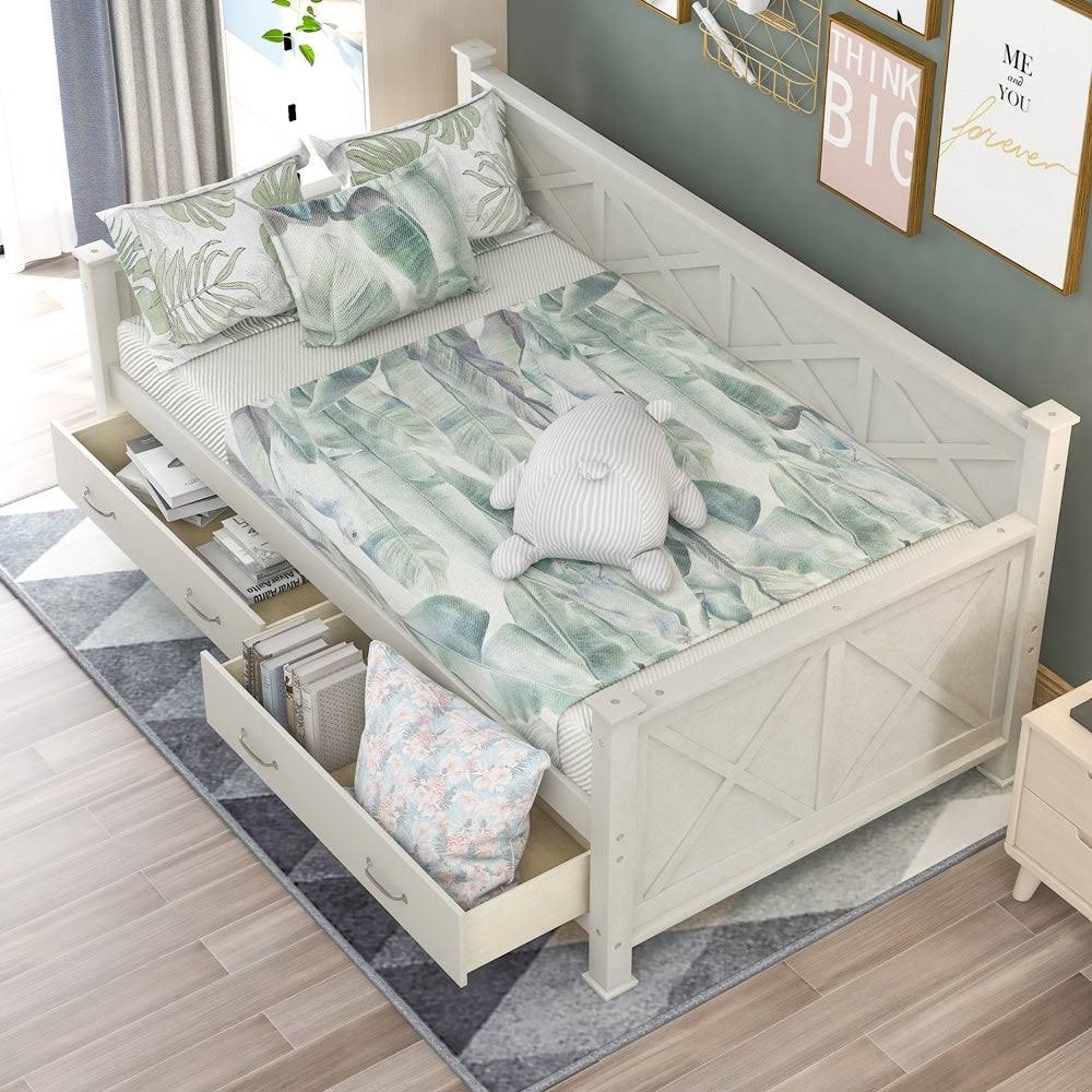 Grey Twin Size Daybed with 2 Large Drawers Z82807