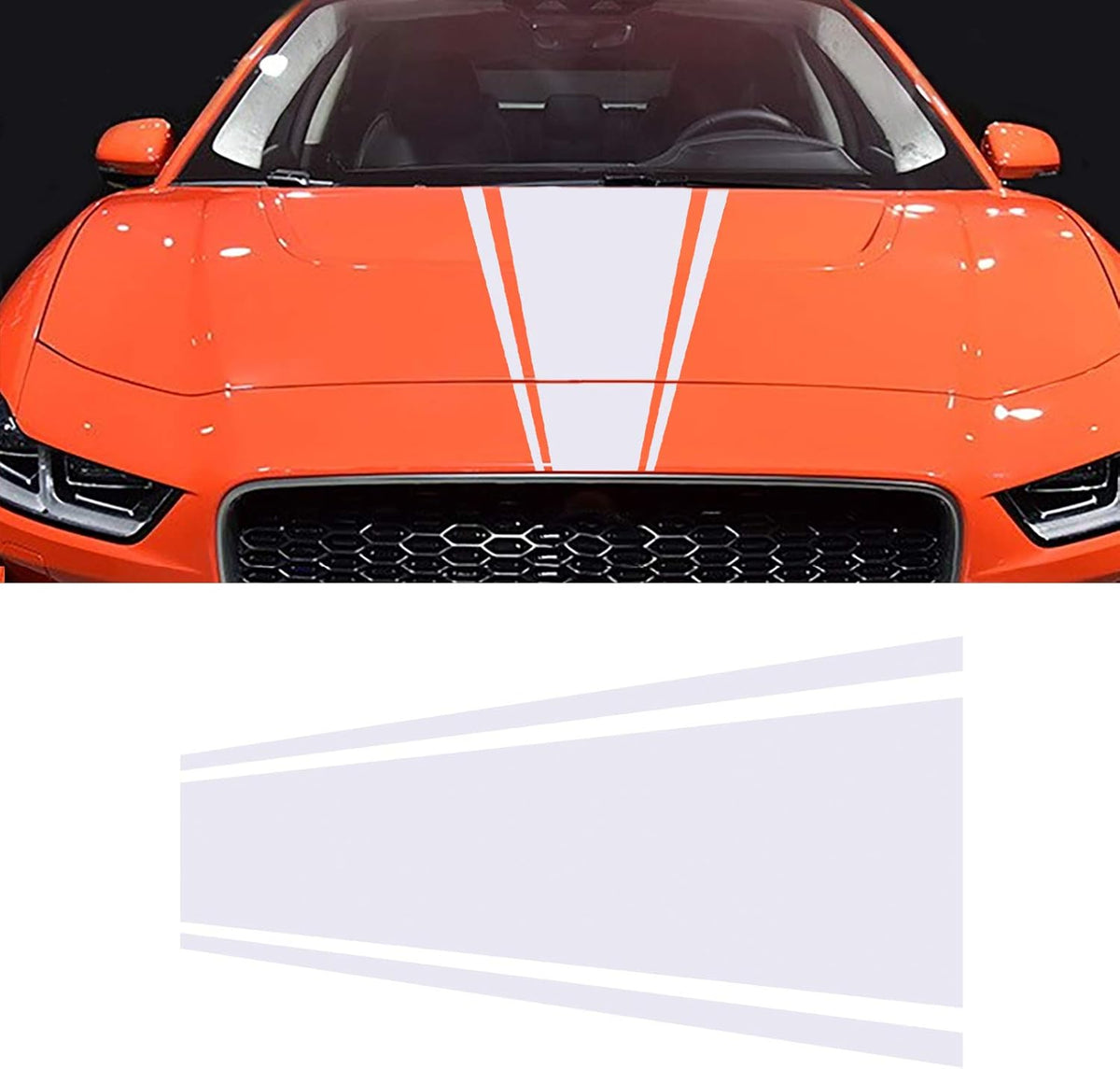 White Pack of 2 Car Hood Decal Sticker K59125
