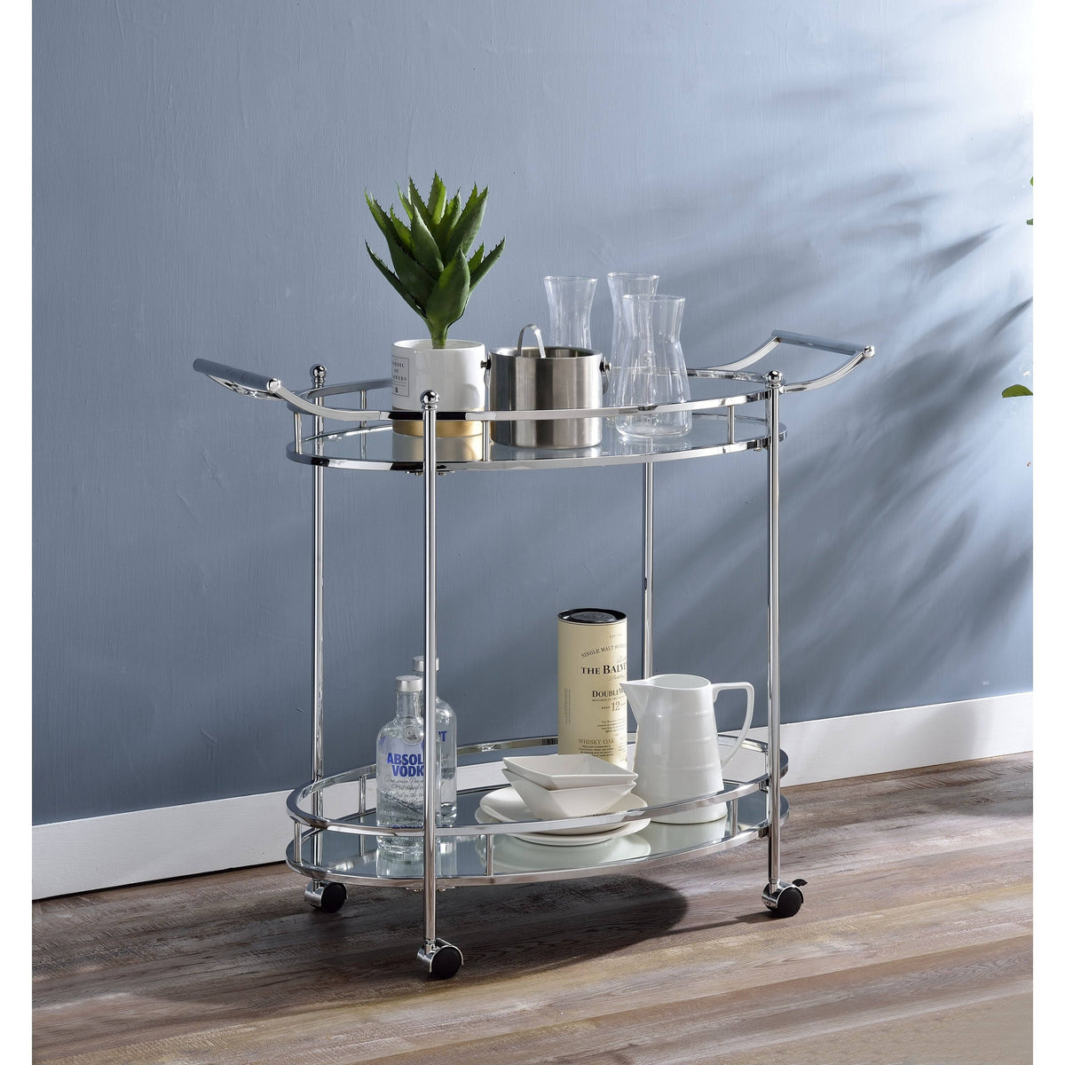 Clear Glass Serving Cart N5885