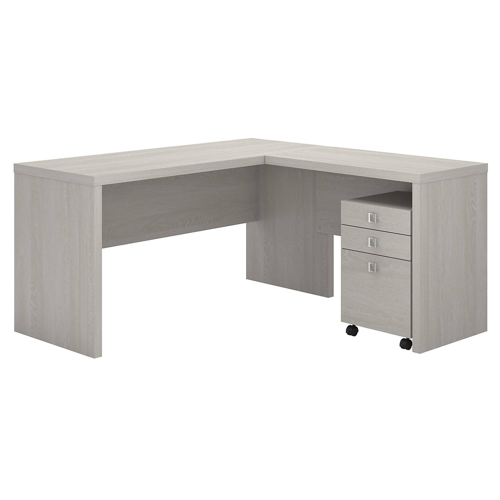 Gray Sand L Shaped Desk with Mobile File Cabinet T6702
