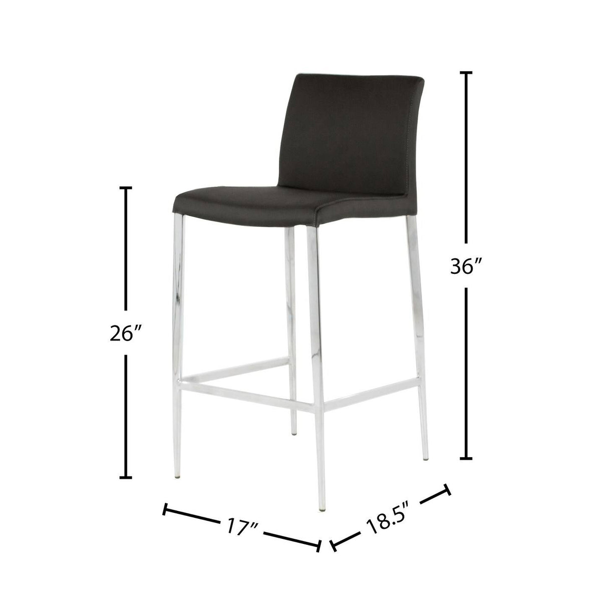 White Leatherette Chrome Counter Stool O1722