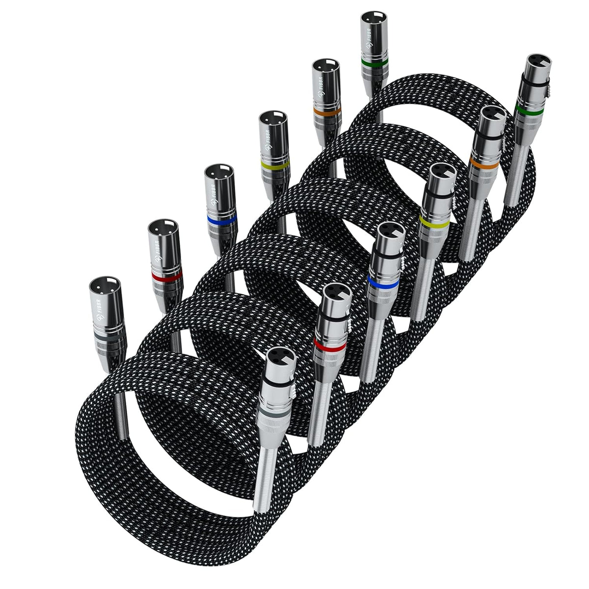 XLR Cable 100ft/30M, Nylon Braided XLR Male to Female, Pack of 2 Y690