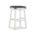 Black and White Wooden Barstool with Leatherette Seat X53308