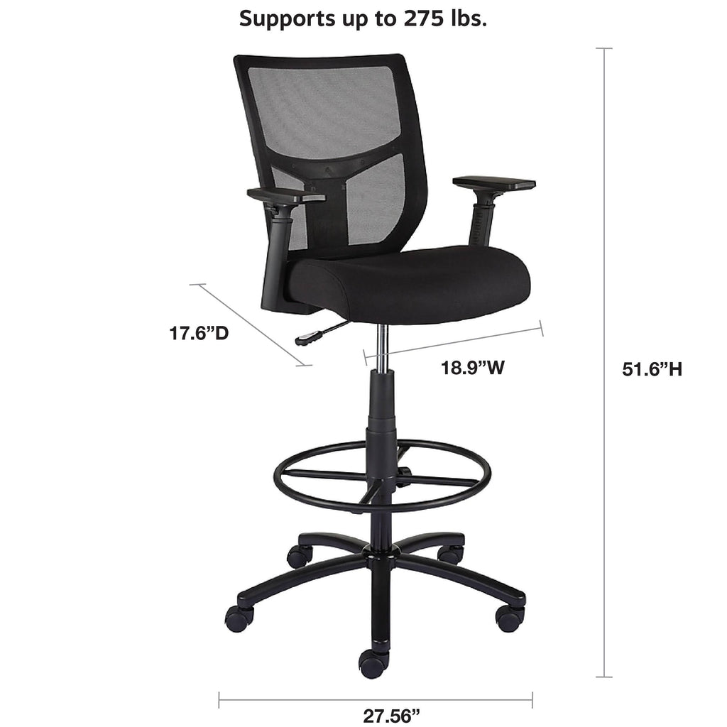 Black Mesh and Fabric Stool I7577