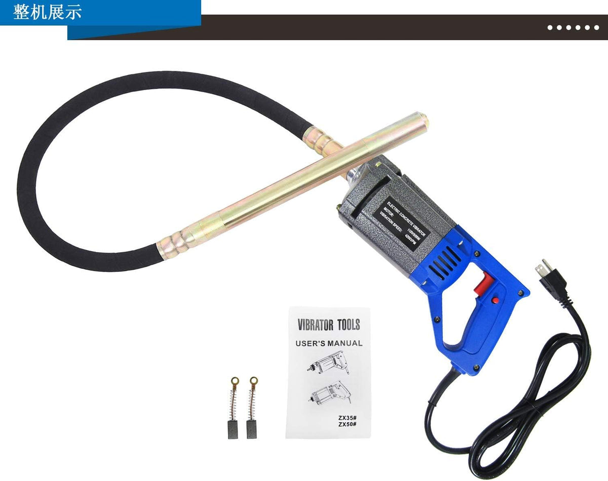 Concrete Vibrator 4200VPM Electric with Shaft Rod 110V 950W (2m/6.6 ft) M556083