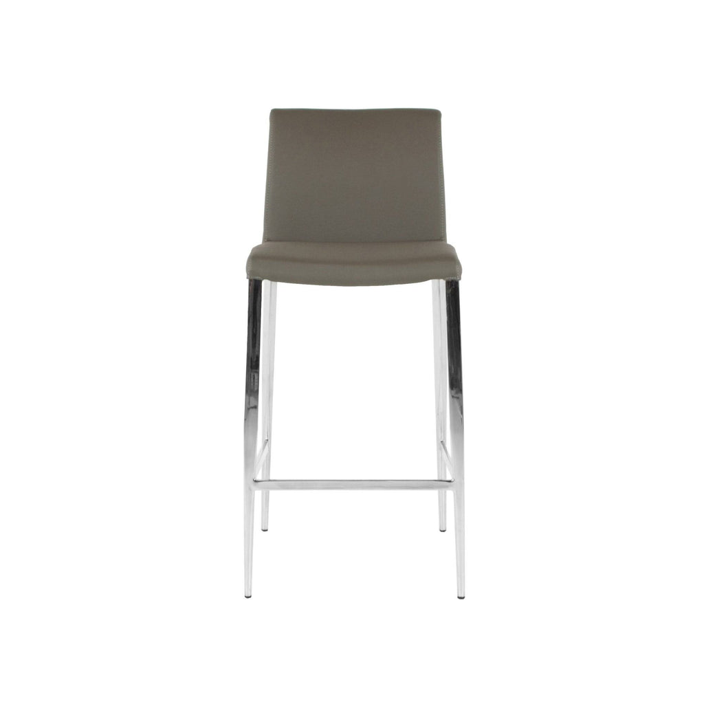 White Leatherette Chrome Counter Stool O1722