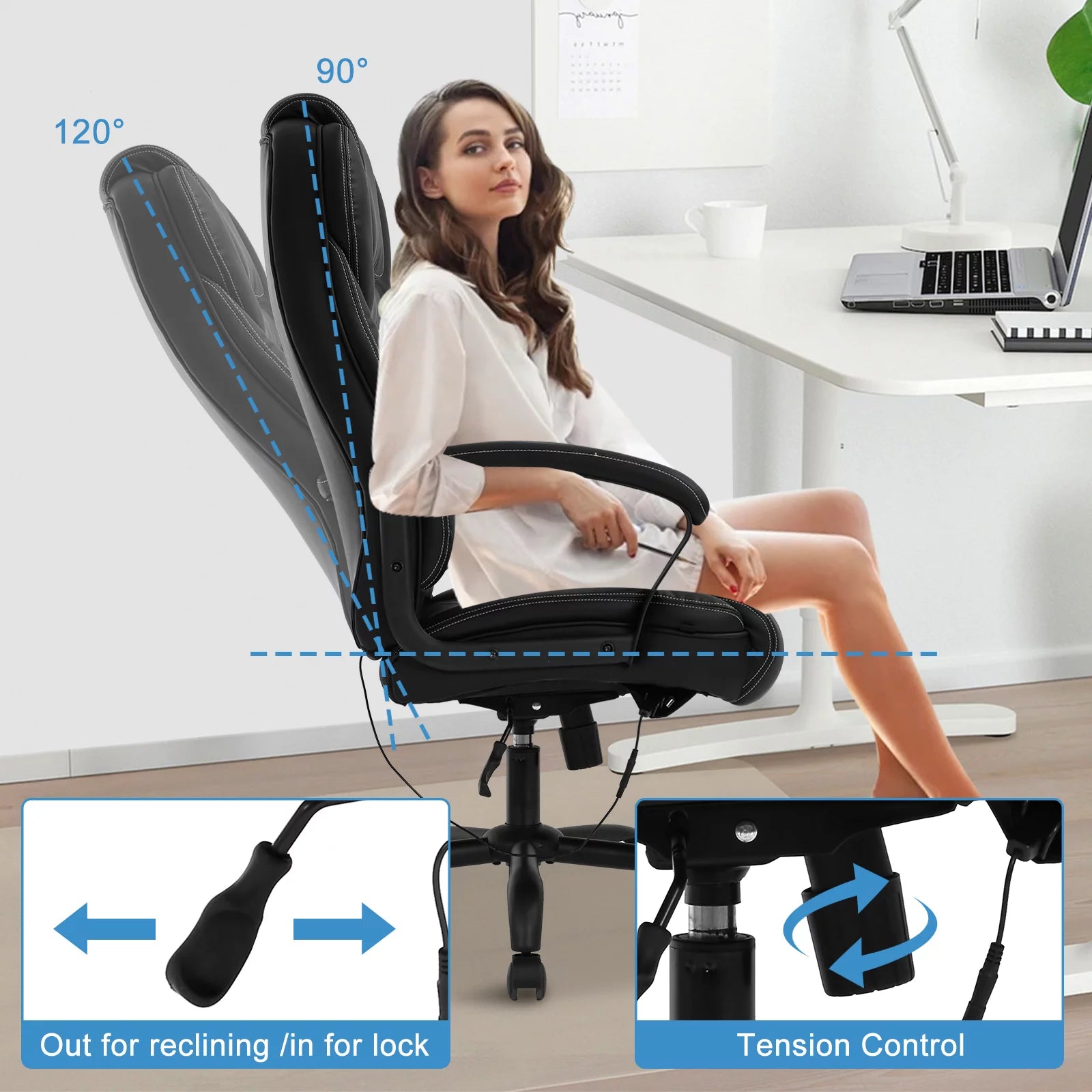 Heavy Duty Ergonomic Office Chair 500 lbs Capacity with Massage R228