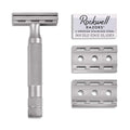 Stainless Steel Adjustable Double Edge Safety Razor with 5 Stainless Steel Razor Blades U90166