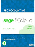 Sage 50cloud Pro Accounting 2022 U.S. One Year Subscription Personal Accounting Software L378572