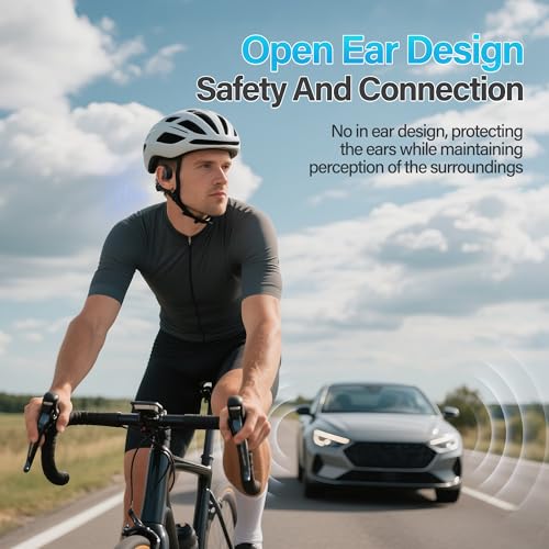 Black Wireless Open-Ear Headphones with Mic Q346