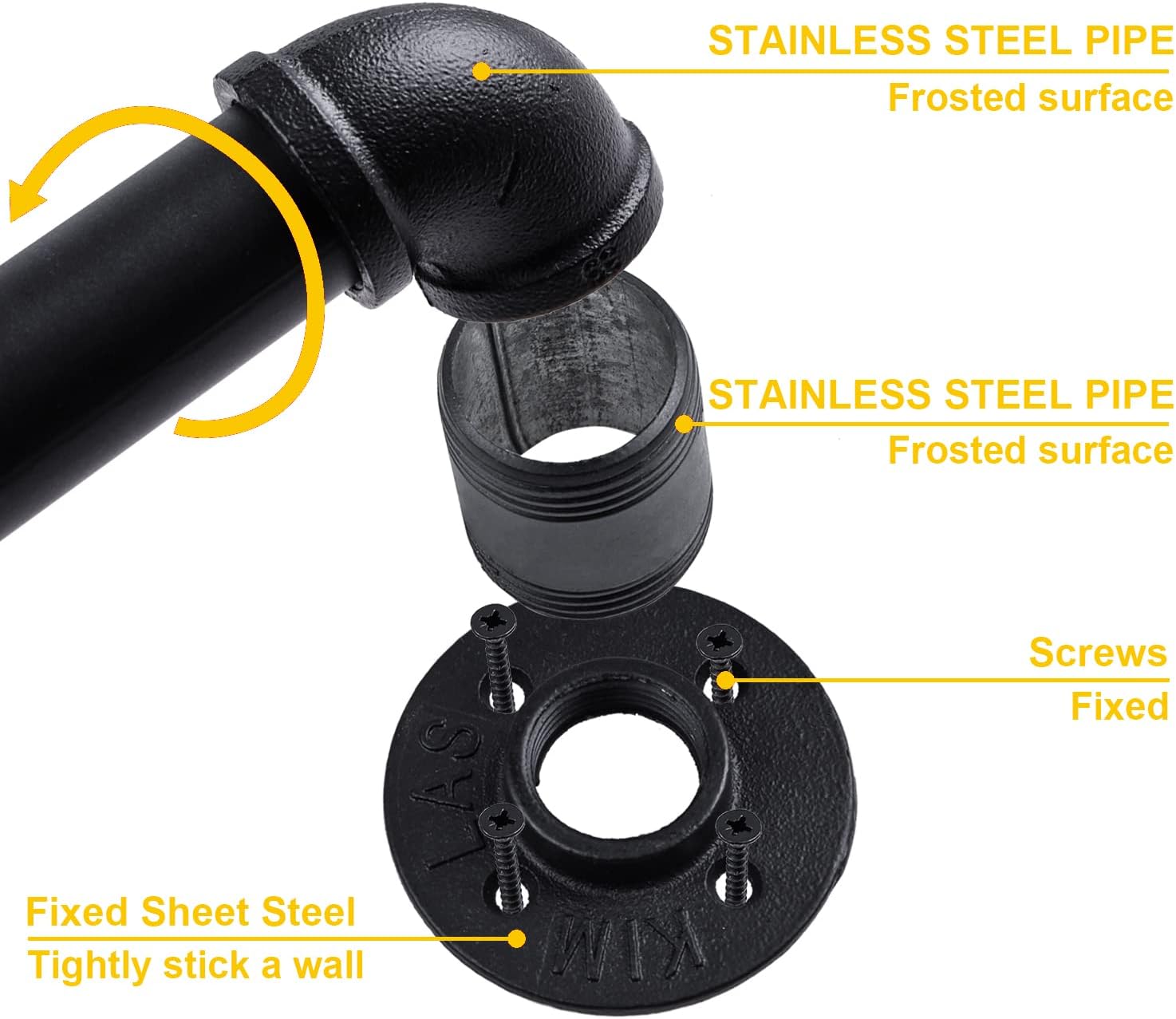 Black Galvanized Metal Stair Handrail F52177