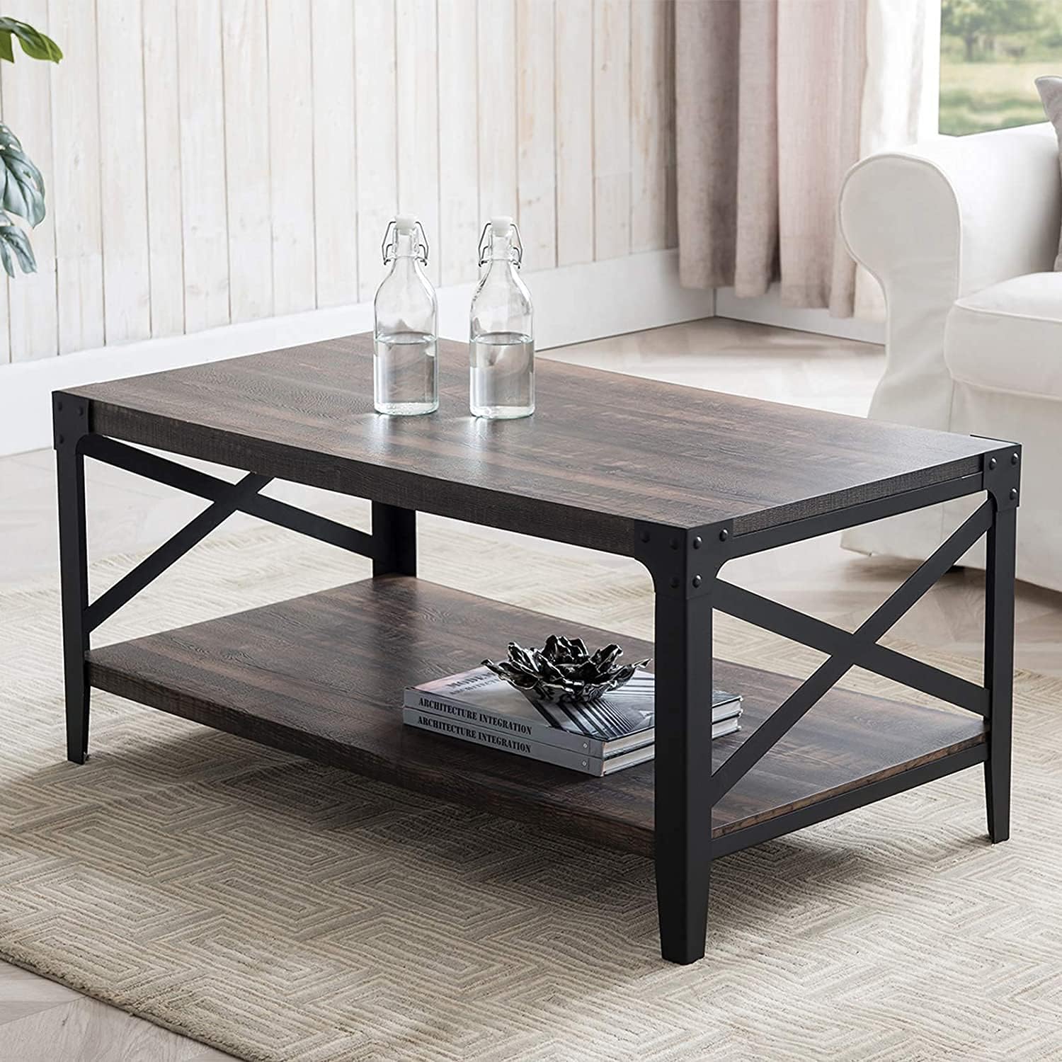 Reclaimed Barnwood Color Electric Fireplace TV Stand J4252