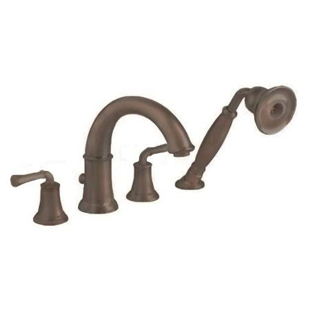 Deck-Mounted Tub Filler with Lever Handles and Personal Shower, Polished Chrome O117200