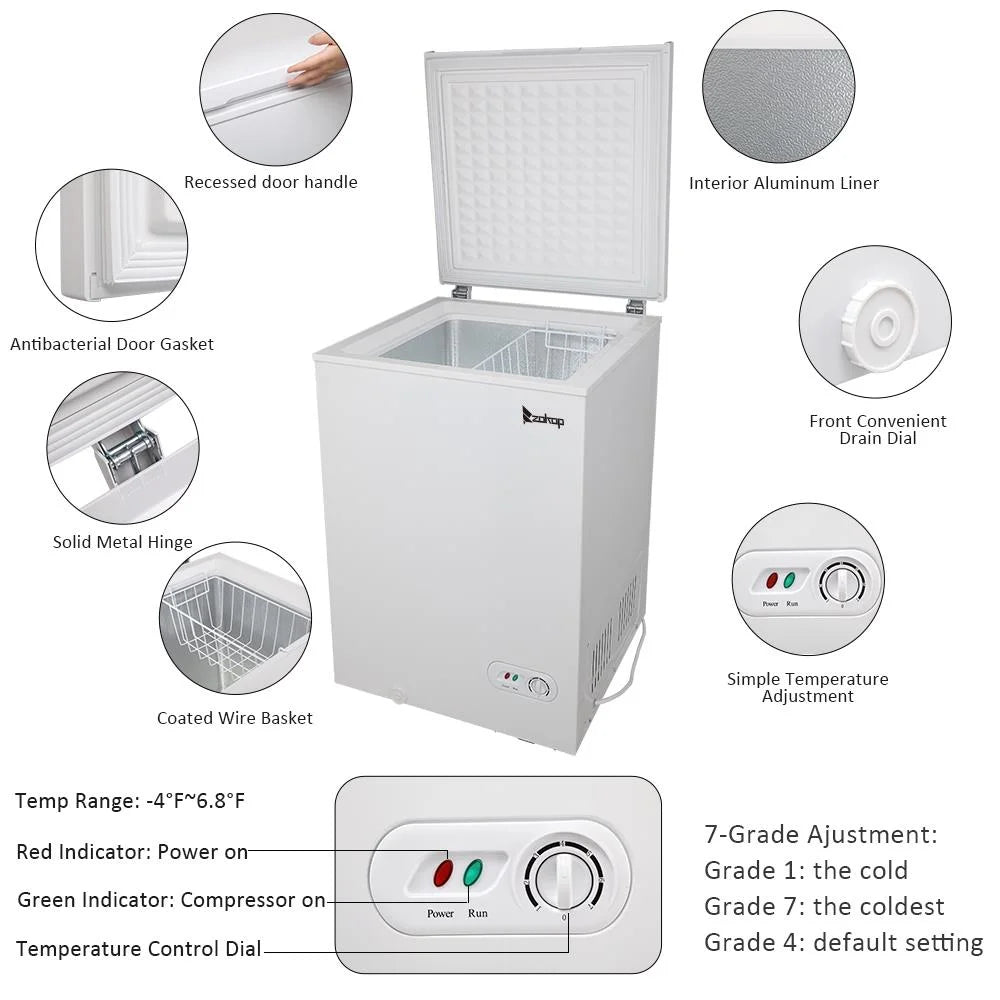 White Single Door Chest Freezer G108