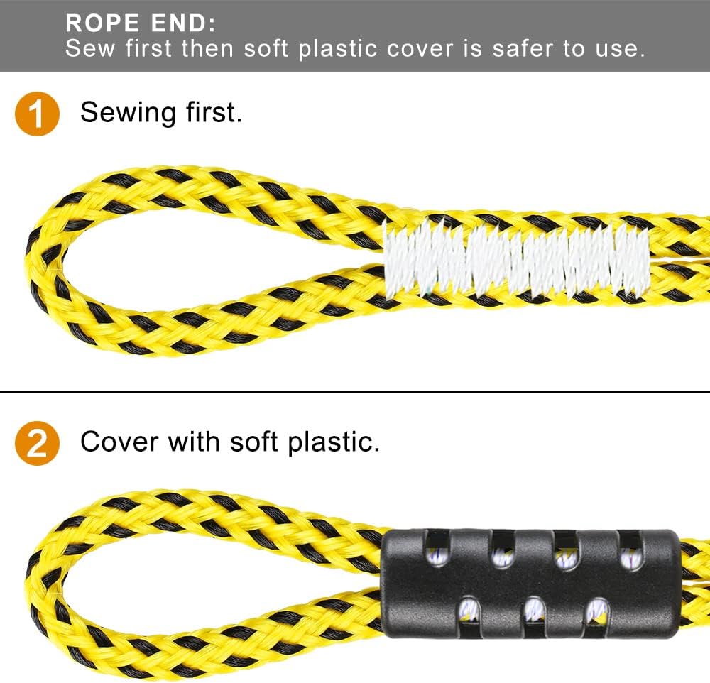 75 ft 2 Section Boat Tow Rope with Wood Handle, Pack of 2 R69219