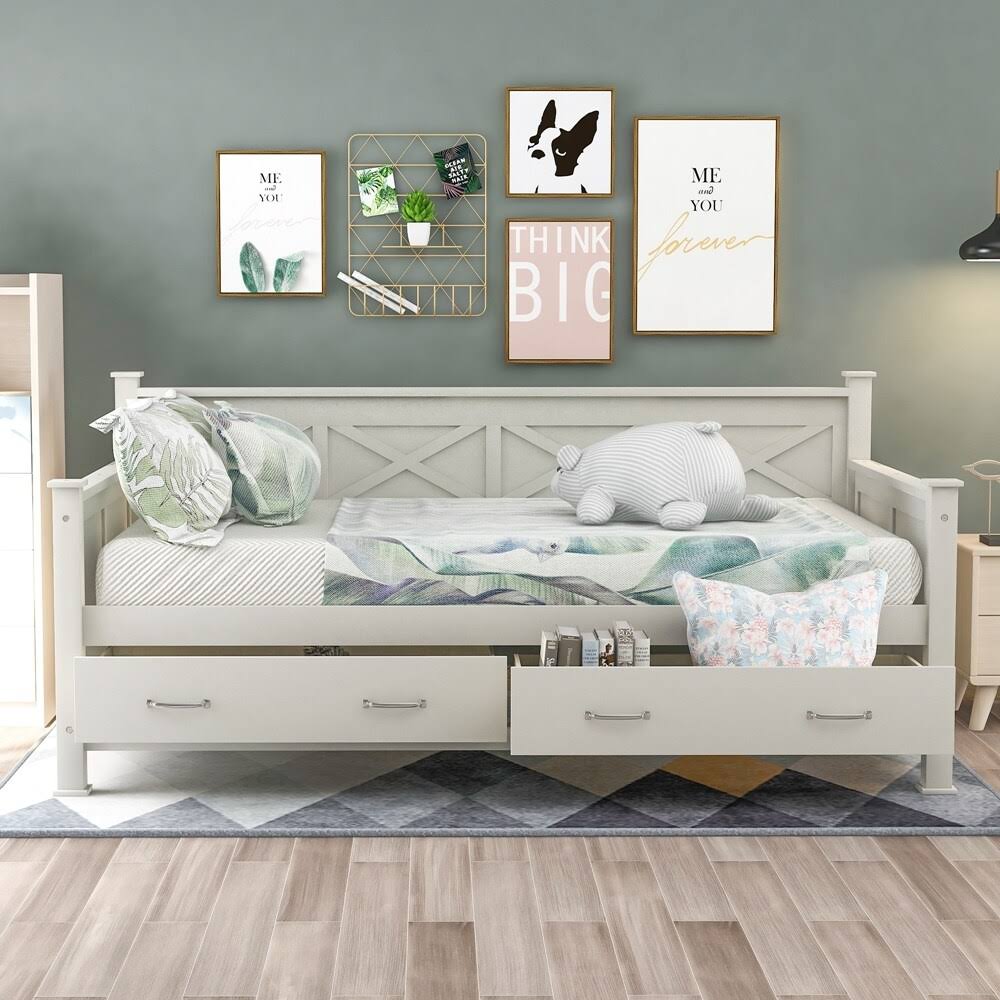 Grey Twin Size Daybed with 2 Large Drawers Z82807
