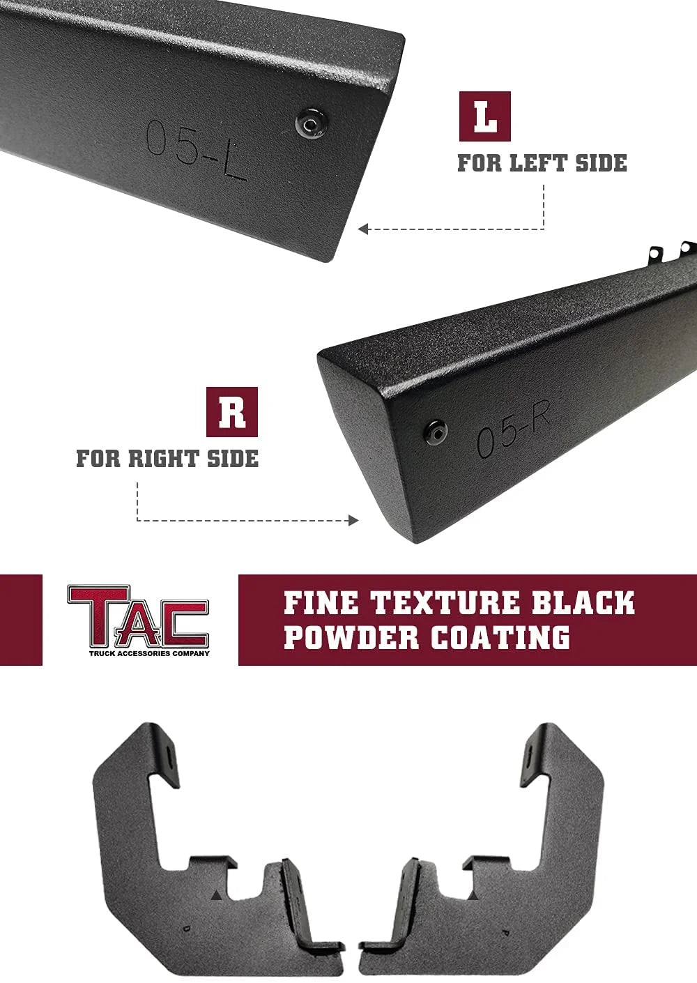 Black Off-Road Running Boards Side Steps Nerf Bars Rock Slider (2pcs) K744035