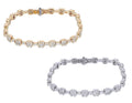 Diamond Square Link Bracelet Gold 6MM 8.5" J947