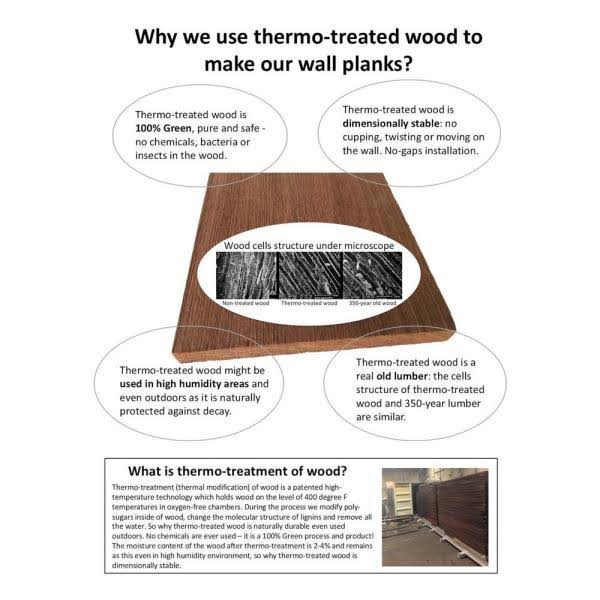 Thermally-Modified Barn Wood Wall Planks 48 in. 10 Sq. ft P8345