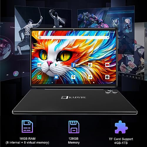Android 13 Tablet 10 Inch 128GB ROM 16GB RAM 2 In 1 with Keyboard Octa-Core 13MP Camera FHD IPS Display D555103