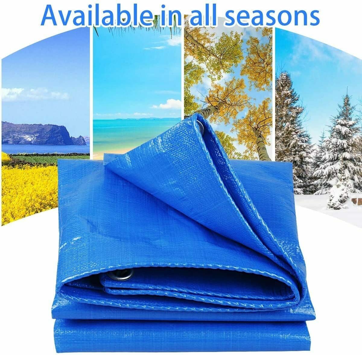 40x60 6 Mil Waterproof Poly Tarpaulin with Reinforced Edges W3478