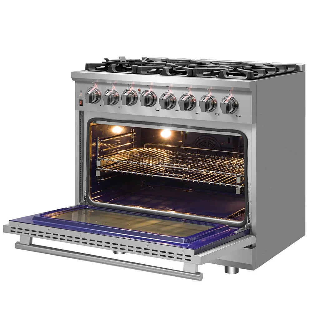36 inch Stainless Dual Fuel Electric Gas Range R738