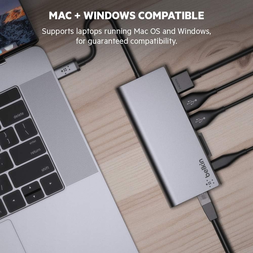 USB-C Hub with Tethered USB-C Cable I595