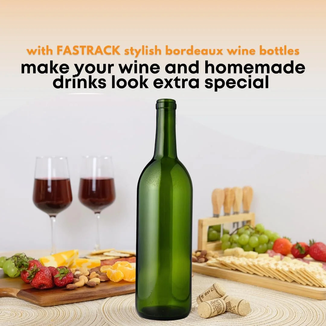 750 Ml Green Wine Bottles (Pack Of 12) S413933