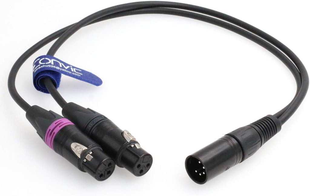 5-pin to 3-pin XLR Arri Camera Dual Channel Audio Signal Cable A84729