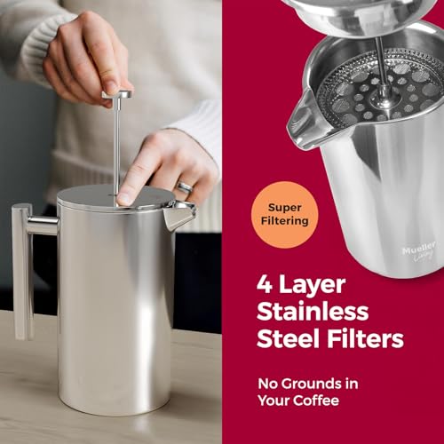 34oz Stainless Steel French Press Coffee Maker Y5964