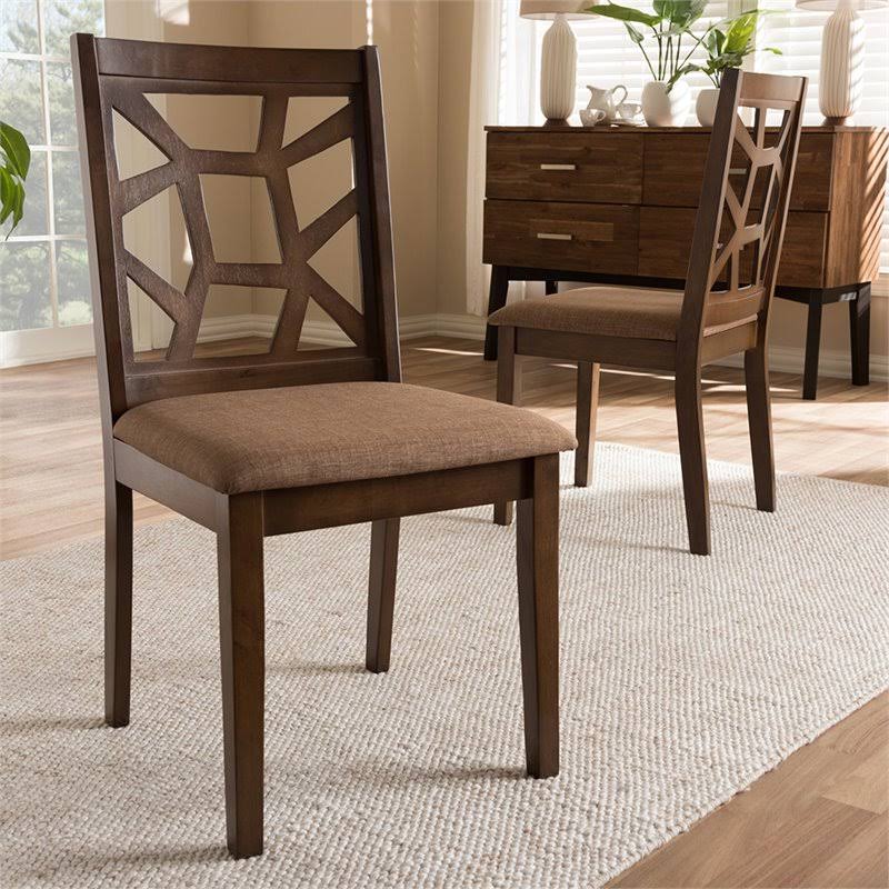 Light Brown Dining Side Chair Set of 2 O97257
