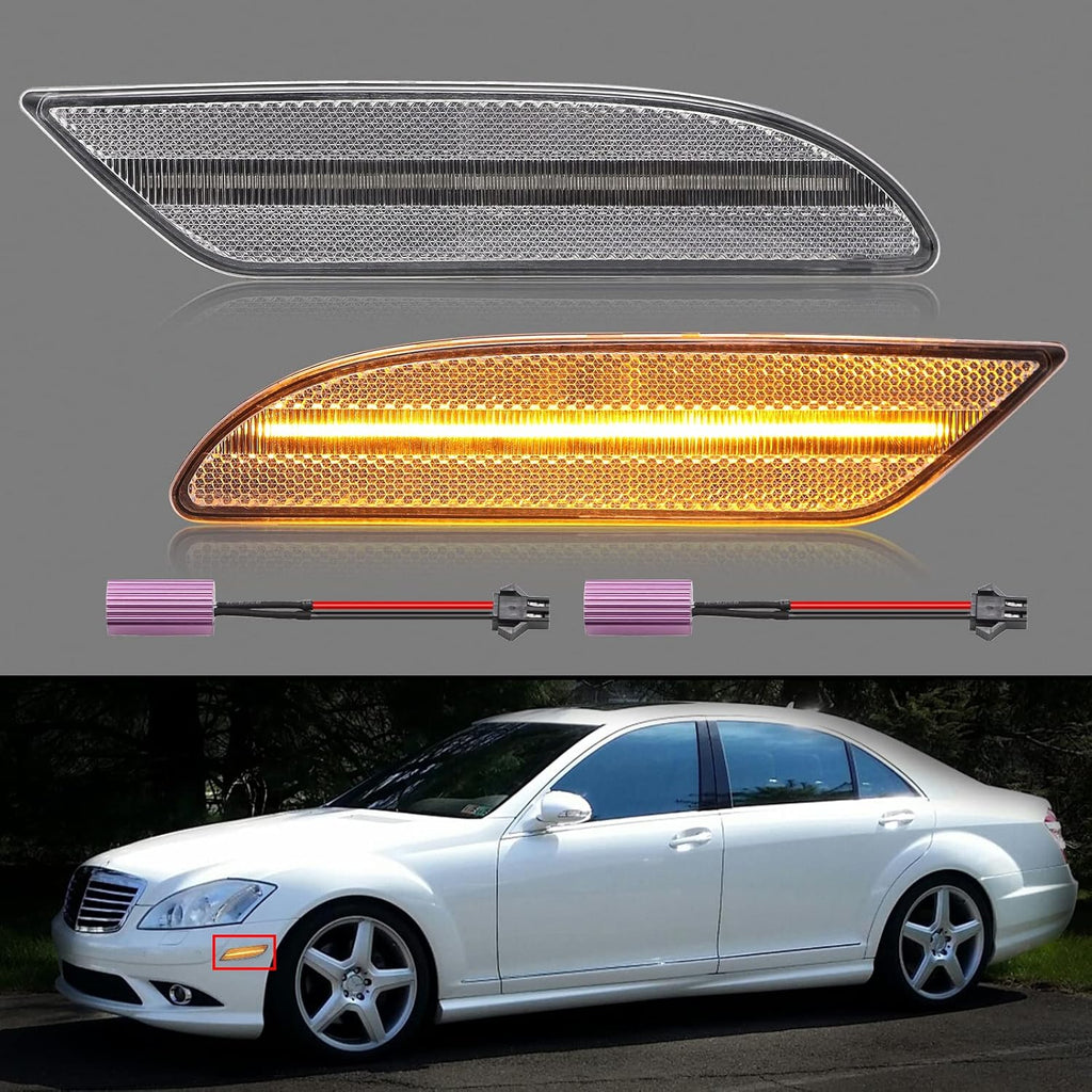 Smoked LED Bumper Side Marker Lights Assembly Pack of 2 L431