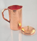 Hammered Copper Jug Pitcher with Handle and Lid U61568